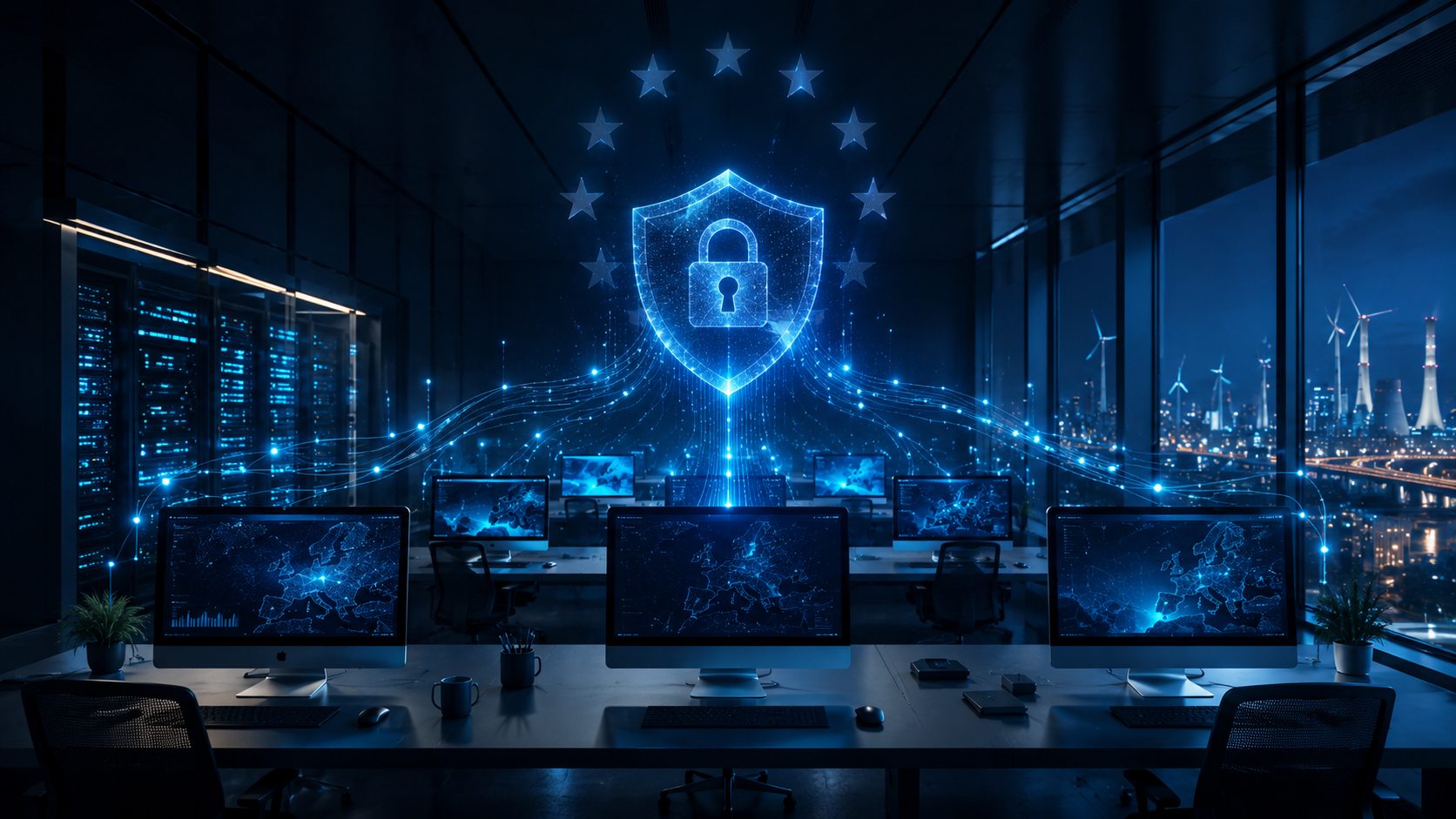 Wizualizacja cyberbezpieczeństwa, ochrony danych i europejskich wymagań NIS2